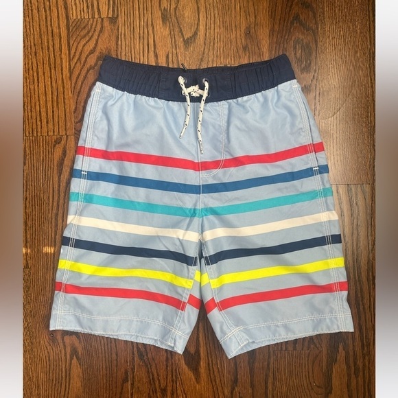 Gap boys swim trunks Sz. L striped blue - Picture 1 of 3